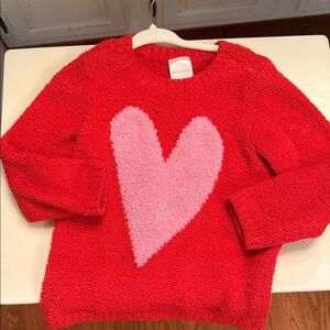 Hanna Andersson marshmallow Heart Sweater - Pink Heart Accent